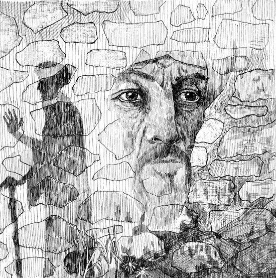 Булгарский поэт Мухаммедьяр. Графика Тагира Булгари сына Мирзагита